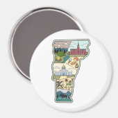 バーモントンキリントンVT州の地図 マグネット (正面/裏面)