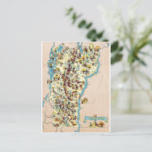 バーモントヴィンテージおもしろいマップ ポストカード (スタンド正面)