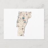 バーモントヴィンテージ写真マップアンティーク州グラフ ポストカード (正面)