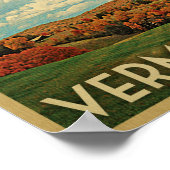 バーモントヴィンテージ旅行ポスターファームカントリー秋 ポスター (角)