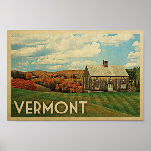 バーモントヴィンテージ旅行ポスターファームカントリー秋 ポスター
