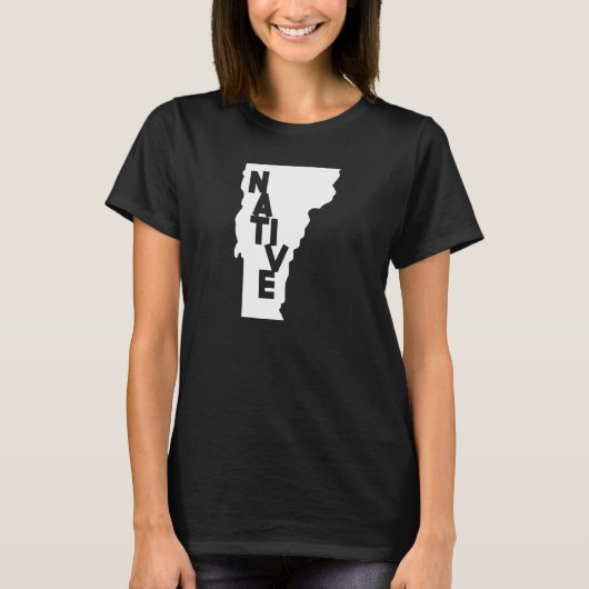 バーモント先住民ホームアメリカ州マップ Tシャツ (正面)