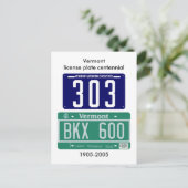 バーモント免許プレート100年 ポストカード (スタンド正面)