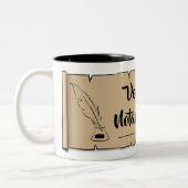 バーモント公証人公式スクロール羽毛クイル ツートーンマグカップ (左)