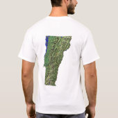 バーモント国旗の地図シティTシャツ Tシャツ (裏面)