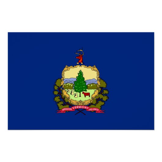 バーモント国旗を掲げた愛国的なポスター ポスター (正面)