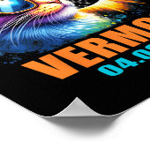 バーモント太陽のトータルEclipse 2024猫食太陽の食 ポスター (角)