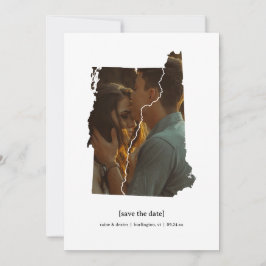 バーモント州とニューハンプシャー州のSave the Date フォトカード セーブザデート