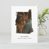 バーモント州とニューハンプシャー州のSave the Date フォトカード セーブザデート (スタンド正面)