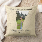 バーモント州に住む古い地図州の形をした写真 クッション (ブランケット)