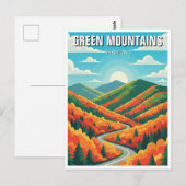 バーモント州のグリーンマウンテンの紅葉 ポストカード (正面/裏面)
