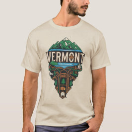 バーモント州の伝統 グリーンマウンテン湖 アート Tシャツ