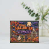 バーモント州の子どもたちからハッピーハロウィン ポストカード (スタンド正面)