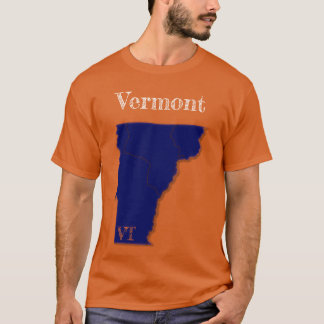 バーモント州の州間高速道路 [ネイビーブルーデザイン] Tシャツ