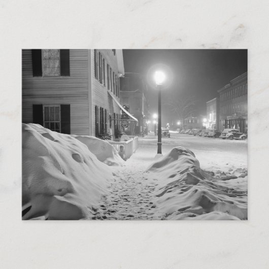 バーモント州の雪の夜、1940年 ポストカード (正面)