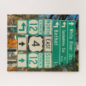 バーモント州ウッドストックの高速道路シンボルや象徴 ジグソーパズル (横)