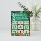 バーモント州ウッドストックの高速道路シンボルや象徴 ポストカード (スタンド正面)