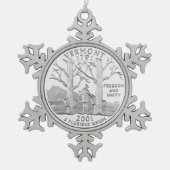 バーモント州クォーター スノーフレークピューターオーナメント (正面)