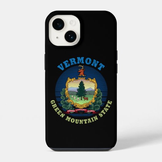バーモント州グリーンマウンテン州旗 iPhoneケース (裏面)