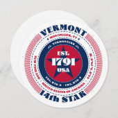 バーモント州サーキュラータイポグラフィフラットカード (正面/裏面)