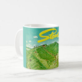 バーモント州ストウのヴィンテージイラスト入りマグカップ コーヒーマグカップ
