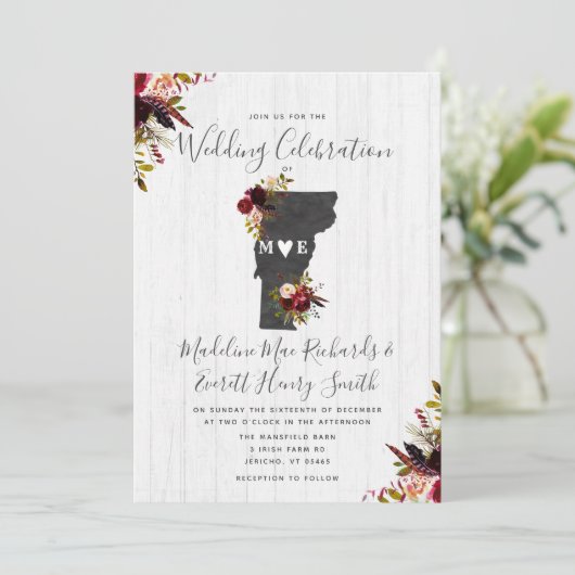 バーモント州デスティネーションウェディング招待状 招待状 (スタンド正面)