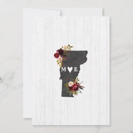 バーモント州デスティネーションウェディング招待状 招待状 (裏面)