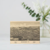 バーモント州ベンニントンアンティークの地図 – 1887 ポストカード (スタンド正面)