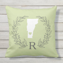 バーモント州マップリースモノグラム アウトドアクッション