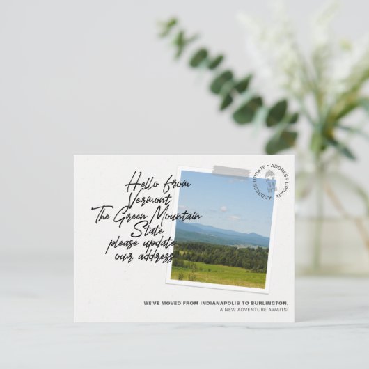 バーモント州先移動案内 インビテーションポストカード (スタンド正面)