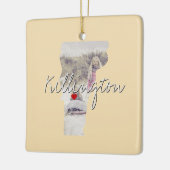 バーモント州写真の挿入と町の名前 セラミックオーナメント (左)