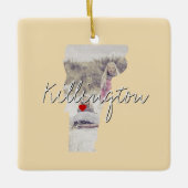 バーモント州写真の挿入と町の名前 セラミックオーナメント (正面)