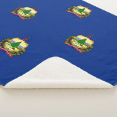 バーモント州旗と愛国心シェルパ毛布 シェルパブランケット (3/4)