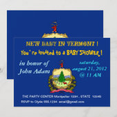 バーモント州旗のベイビーシャワー招待状 招待状 (正面/裏面)