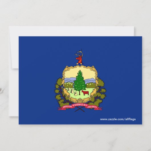 バーモント州旗を持つベビーシャワー招待状 招待状 (裏面)