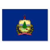 バーモント州旗を持つ愛国的なテーブルカード テーブルナンバー (正面)