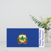 バーモント州旗、アメリカからのハッピーホリデー シーズンカード (スタンド正面)
