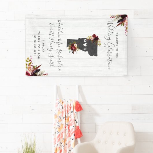 バーモント州素朴先結婚地歓迎 横断幕 (インサイチュ)