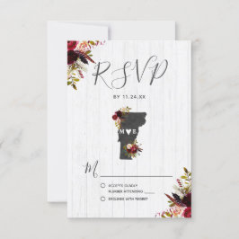 バーモント州素朴先結婚式RSVP 出欠カード