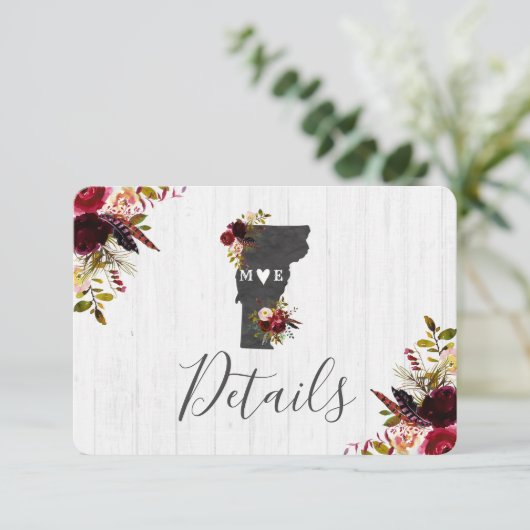 バーモント州素朴先結婚行詳細 招待状 (スタンド正面)