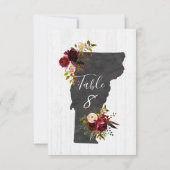 バーモント州 デスティネーション ウェディング テーブルナンバー (裏面)