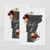 バーモント州 デスティネーション ウェディング テーブルナンバー (正面/裏面)