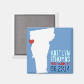 バーモント日付の保存 – カスタマイズ可能な都市 マグネット (正面/裏面)