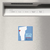 バーモント日付の保存 – カスタマイズ可能な都市 マグネット (インサイチュ (食洗機))