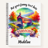 バーモント橋のそばの秋の色合い ノートブック (正面)