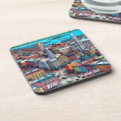 バーモント漫画ブックスタイルアート コースター (左側)