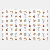 バーモント秋メープルシロップフラネルスキーシーズン ラッピングペーパーシート (正面2)