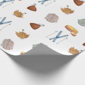 バーモント秋メープルシロップフラネルスキーシーズン ラッピングペーパー (角)