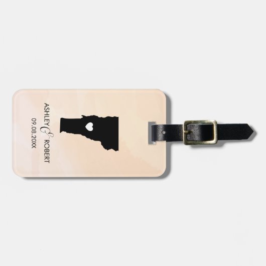 バーモント結婚マップ荷物タグカスタムギフト ラゲッジタグ (正面横)