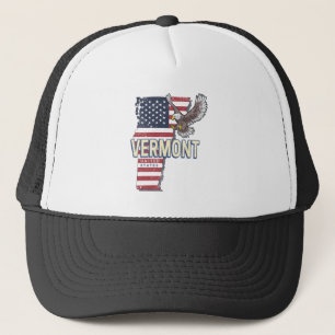 バーモント統一された州レトロ州マップヴィンテージUSA キャップ